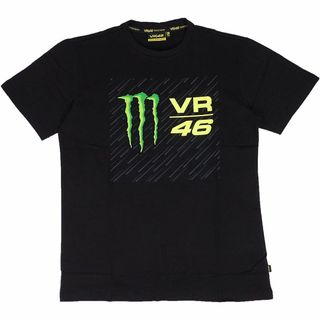 VR46 モンスターエナジー ロゴプリントTシャツ ブラック XL(Tシャツ/カットソー(半袖/袖なし))