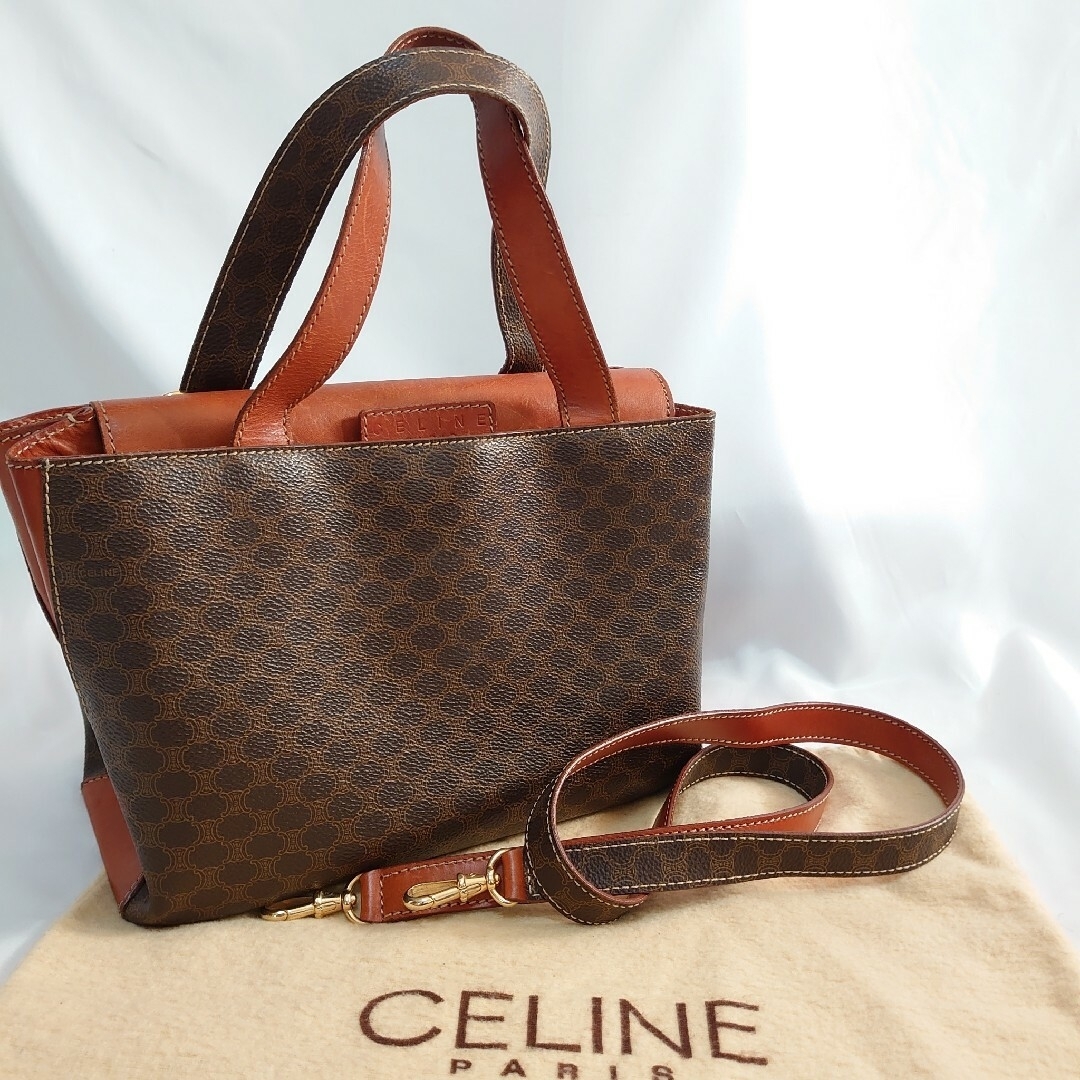 美品 CELINE マカダム柄 2way ハンドバッグ