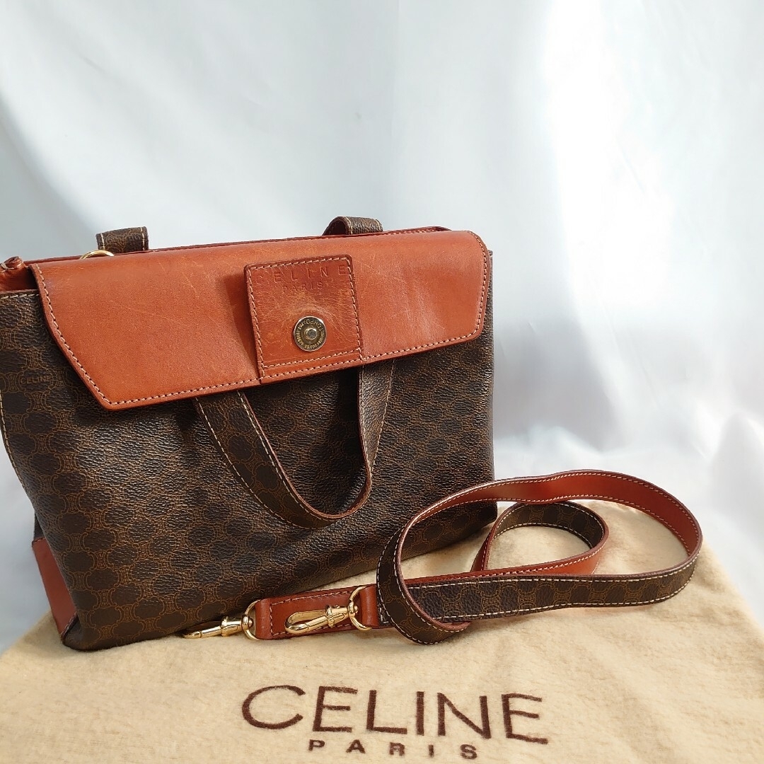 美品 CELINE マカダム柄 2way ハンドバッグ