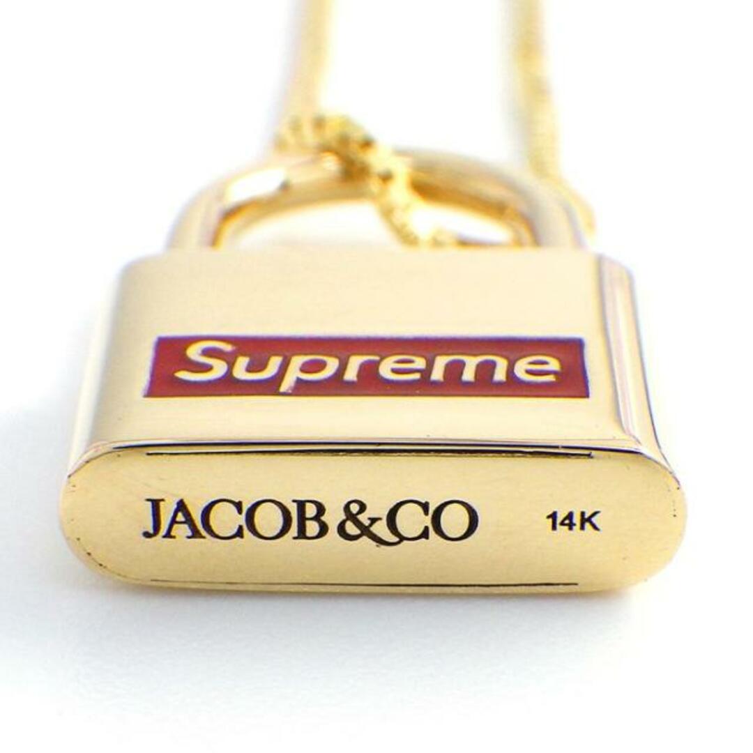 ジェイコブ JACOB ＆ Co. ネックレス シュプリーム コラボ ロック モチーフ ロゴ ベネチアンチェーン K14YG