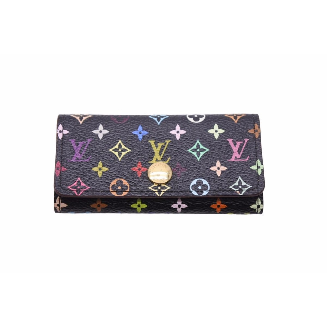 限定最安値】 LouisVuitton ルイヴィトン キーケース ミュルティクレ4 M93732 CT4190 ブラック マルチカラー ゴールド金具  美品 レディース