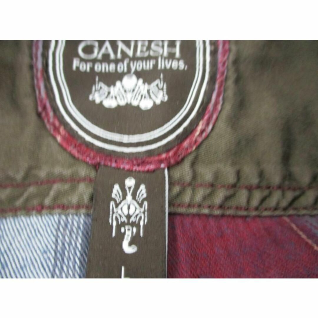 GANESH(ガネーシュ)の美品 GANESH ガネーシュ メンズ 長袖 シャツ コットン100% Lサイズ メンズのトップス(シャツ)の商品写真