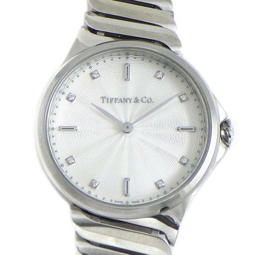ティファニー Tiffany & Co. 腕時計 メトロ 2 60874816 1ポイント ダイヤリュウズ 12ポイント ダイヤインデックス シルバーホワイト ヴァーグ ギョーシェ 文字盤 SS クオーツアナログ
