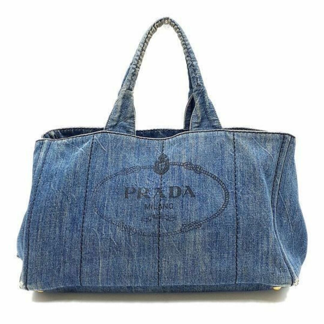 プラダ PRADA ハンドバッグ トートバッグ 鞄 カナパ デニム インディゴ ...