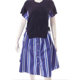 ダメージ有り】sacai サイドスリット シャツワンピース 2サイズ