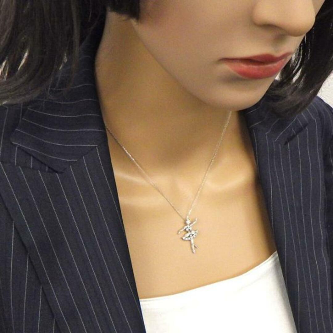 タサキ 田崎真珠 TASAKI ネックレス バレリーナモチーフ バケットカット マーキスカット ラウンドカット ダイヤモンド 計0.68ct  PT900 PT850 【中古】