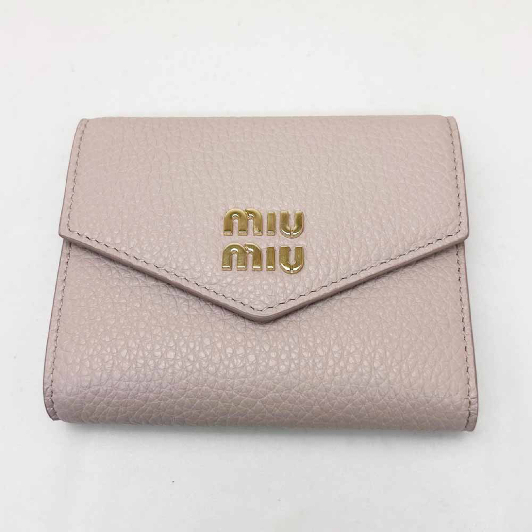 新品 MIU MIU ミュウミュウ 三つ折り財布 5MH040 ピンク