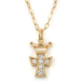 ガガミラノ(GaGa MILANO)のガガミラノ GaGa MILANO ネックレス クラウンクロス 王冠 オーバル リンク チェーン ダイヤモンド 計 0.25ct K18PG 【中古】(ネックレス)