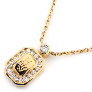 ハリーウィンストン(HARRY WINSTON)のハリーウィンストン HARRY WINSTON ネックレス HW ロゴ PEDRRD16HWL プレート 19ポイント ダイヤモンド 計0.12ct K18PG 【中古】(ネックレス)