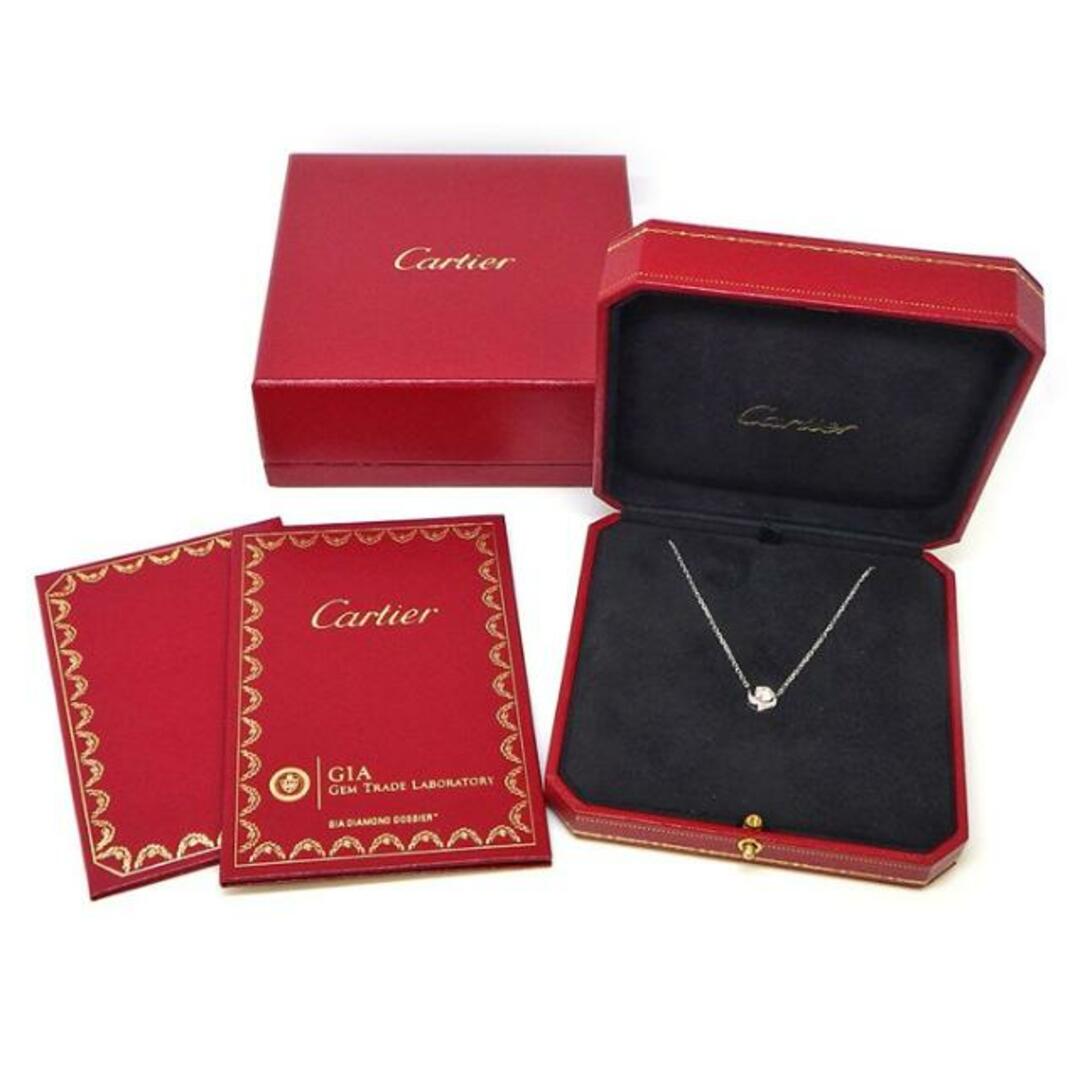 Cartier(カルティエ)のカルティエ Cartier ネックレス フラワー 1ポイント ダイヤモンド 0.55ct(F/VVS2) PT950 K18WG 【箱・保付き】 【中古】 レディースのアクセサリー(ネックレス)の商品写真