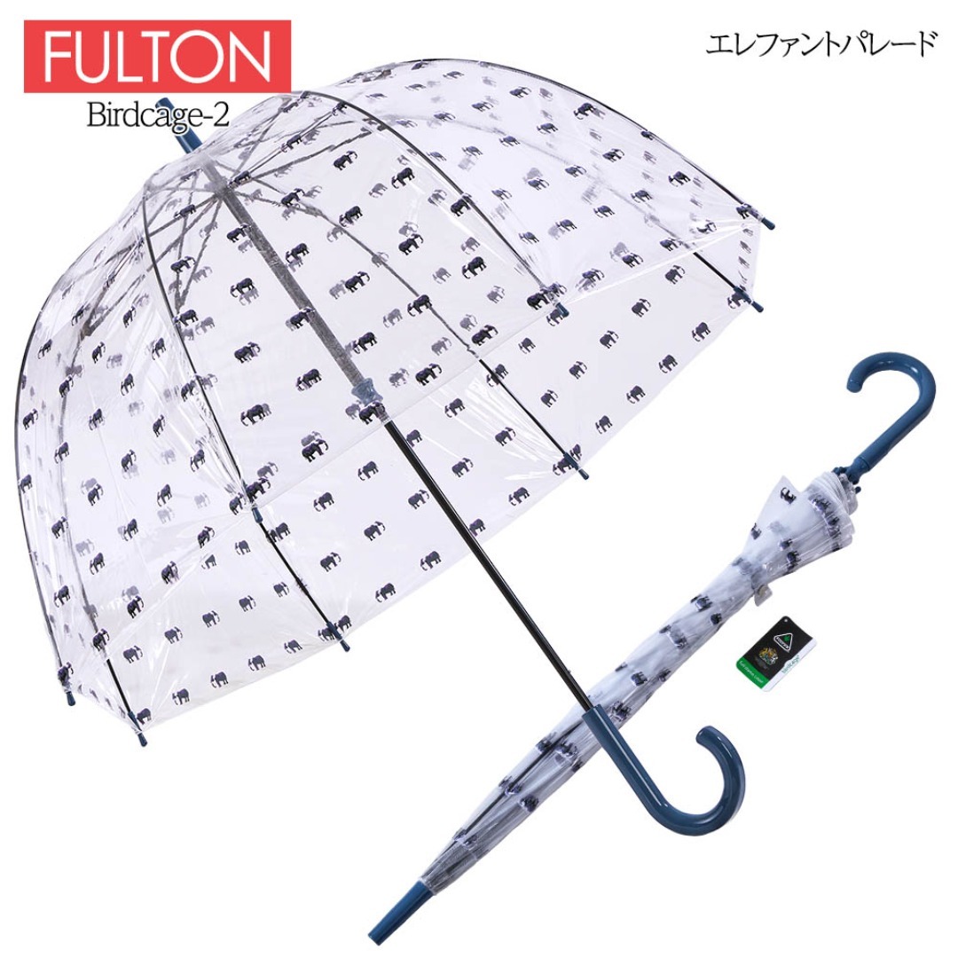 FULTON(フルトン)の【新品】フルトン FULTON ビニール傘 バードケージ 長傘 レディース傘 雨傘 鳥かごのようなドーム型のフォルムが魅力的なアンブレラ エレファントパレード レディースのファッション小物(傘)の商品写真