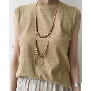 アパルトモンドゥーズィエムクラス(L'Appartement DEUXIEME CLASSE)の新品　GOOD GRIEF Botanical Tank Top  ベージュ(カットソー(半袖/袖なし))