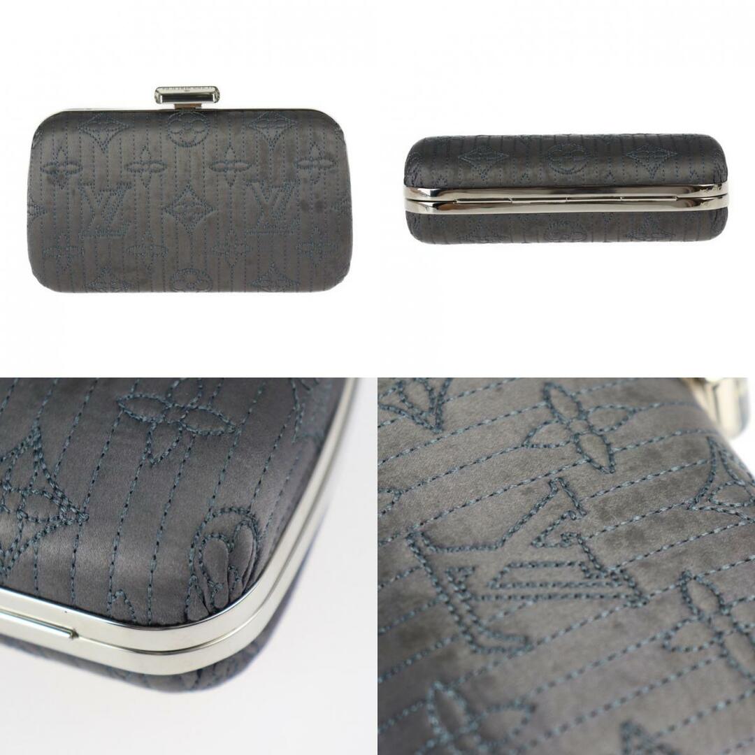 LOUIS VUITTON(ルイヴィトン)のLOUIS VUITTON ルイ ヴィトン モノグラムモタード ミノディエール クラッチバッグ M95802 サテン   グレー系 シルバー金具  2WAY チェーンショルダーバッグ がま口 ビトン 【本物保証】 レディースのバッグ(クラッチバッグ)の商品写真