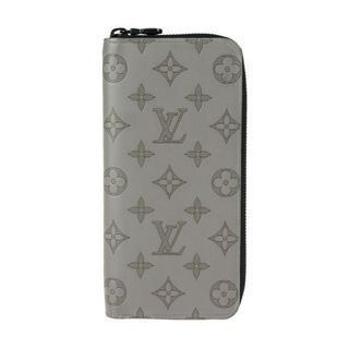 ルイヴィトン(LOUIS VUITTON)のLOUIS VUITTON ルイ ヴィトン モノグラムシャドウ ジッピーウォレット ヴェルティカル 二つ折り財布 M81384 レザー   グリ グレー ブラック金具  ラウンドファスナー 長財布 ビトン 【本物保証】(折り財布)