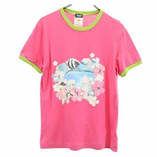 ドルチェアンドガッバーナ(DOLCE&GABBANA)のドルチェアンドガッバーナ イタリア製 リンガー プリント 半袖 Tシャツ 48 ピンク系 DOLCE&GABBANA レディース 【中古】  【230619】 メール便可(Tシャツ(半袖/袖なし))