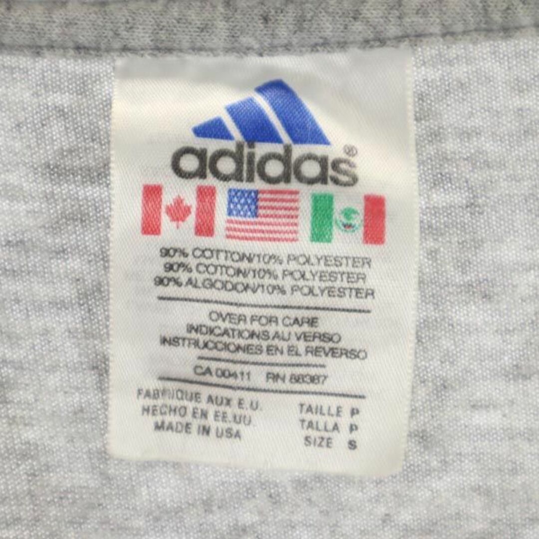 adidas(アディダス)のアディダス 90s オールド USA製 半袖 Tシャツ S グレー adidas ロゴプリント メンズ 【中古】  【230619】 メール便可 メンズのトップス(Tシャツ/カットソー(半袖/袖なし))の商品写真