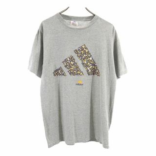 アディダス(adidas)のアディダス 90s オールド USA製 半袖 Tシャツ S グレー adidas ロゴプリント メンズ 【中古】  【230619】 メール便可(Tシャツ/カットソー(半袖/袖なし))