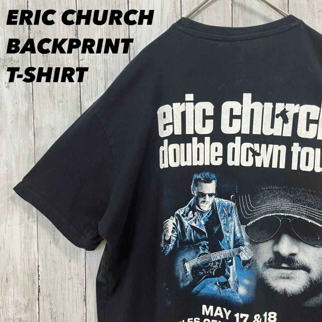 MUSIC TEE(ミュージックティー)のミュージックTシャツ古着ERIC CHURCHバックプリント　サイズXLブラック メンズのトップス(Tシャツ/カットソー(半袖/袖なし))の商品写真