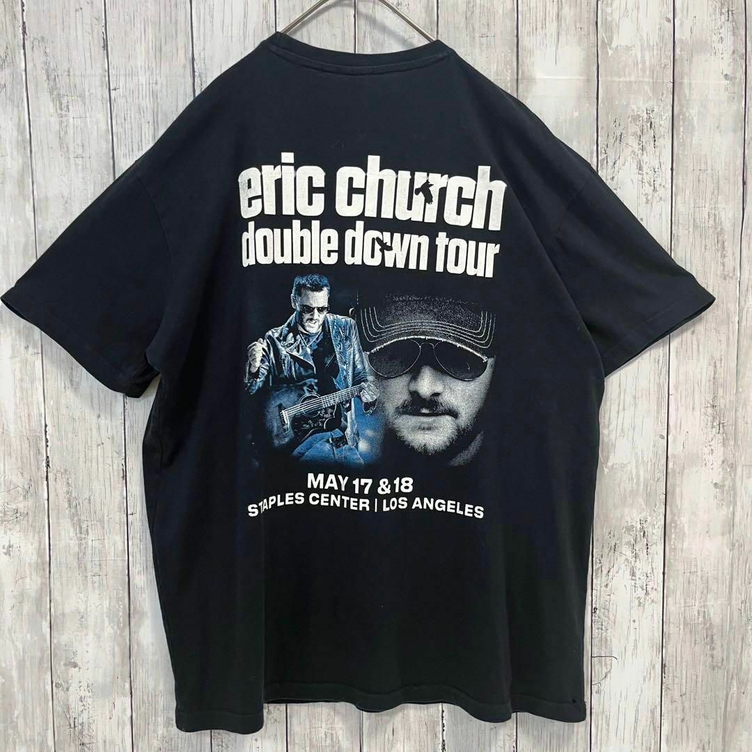 MUSIC TEE(ミュージックティー)のミュージックTシャツ古着ERIC CHURCHバックプリント　サイズXLブラック メンズのトップス(Tシャツ/カットソー(半袖/袖なし))の商品写真