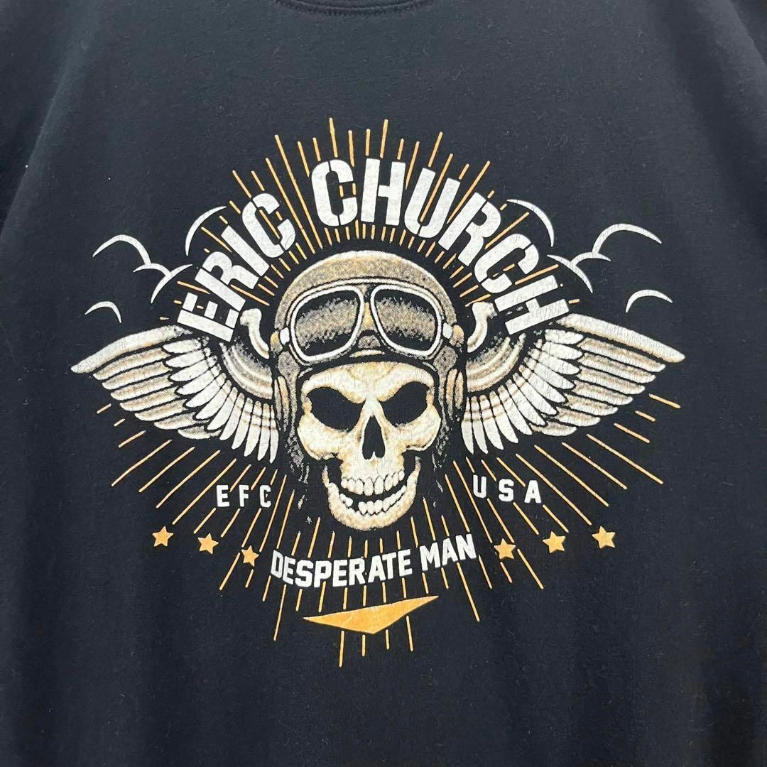 MUSIC TEE(ミュージックティー)のミュージックTシャツ古着ERIC CHURCHバックプリント　サイズXLブラック メンズのトップス(Tシャツ/カットソー(半袖/袖なし))の商品写真