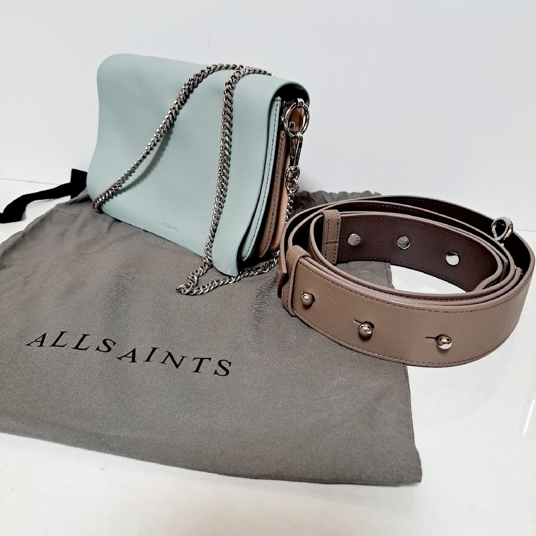 未使用  ALLSAINTS オールセインツ ラムレザー ミニ ショルダーバッグ約103cm内ポケット