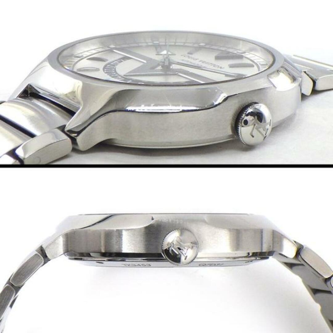 ルイ・ヴィトン LOUIS VUITTON 腕時計 ヴォヤジャー GMT Q7D311 デイ&ナイト表示 裏スケ V字 シルバー サンレイ 文字盤 SS 自動巻き 【箱・保付き】