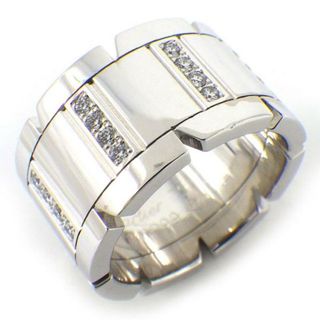 カルティエ(Cartier)のカルティエ Cartier リング タンクフランセーズ ラージ LM ダイヤモンド K18WG 9号 / #49 【中古】(リング(指輪))