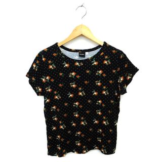 マウジー(moussy)のマウジー カットソー Tシャツ ボートネック クロップド ドット 花柄 半袖 F(Tシャツ(半袖/袖なし))