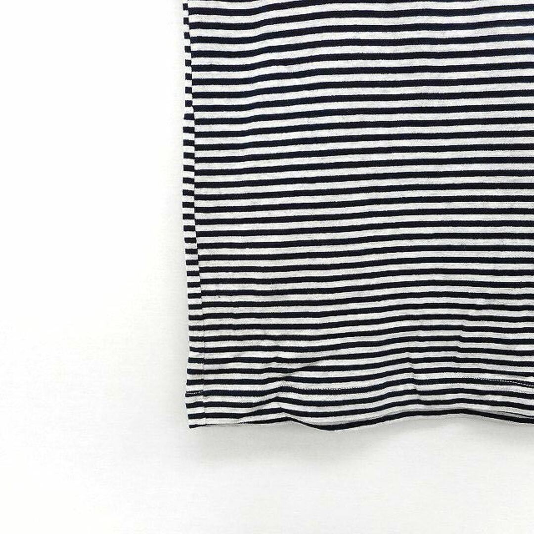 MUJI (無印良品)(ムジルシリョウヒン)の無印良品 良品計画 Tシャツ カットソー チュニック ボーダー 柄 切替リブ レディースのトップス(Tシャツ(半袖/袖なし))の商品写真