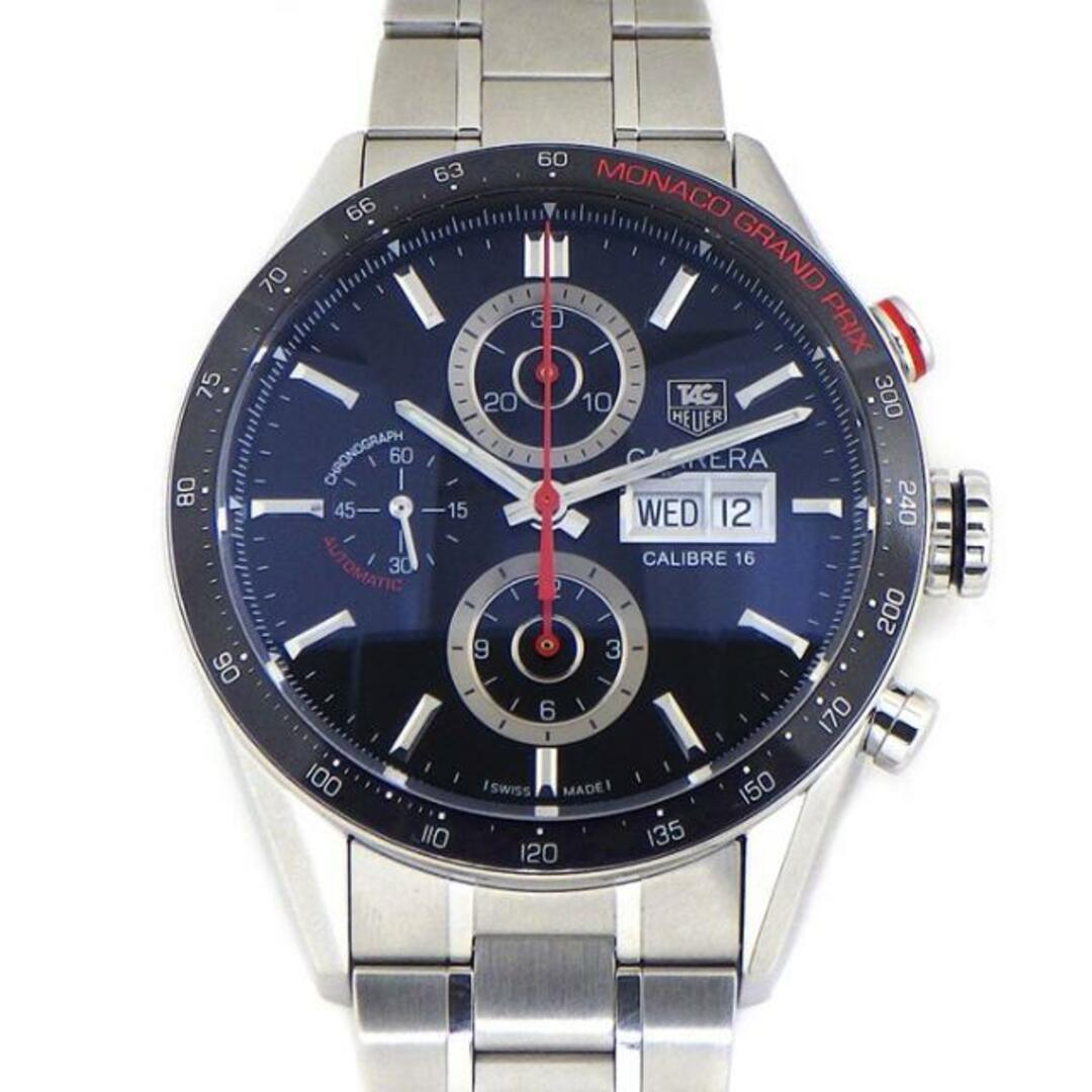 タグ・ホイヤー TAG Heuer 腕時計 カレラ クロノグラフ モナコ・グランプリ キャリバー16 CV2A1F.BA0796 3000本限定モデル デイデイト カレンダー クロノグラフ スモールセコンド 裏スケ ブラック文字盤 黒 SS 自動巻き 【箱・保付き】