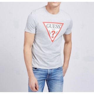 ゲス(GUESS)の新品未使用！　ゲス　GUESS ロゴTシャツ　グレーＬ(Tシャツ/カットソー(半袖/袖なし))