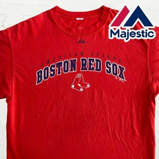 マジェスティック(Majestic)のLXA 野球 Tシャツ Majestic 赤 レッドソックス　MLB(Tシャツ/カットソー(半袖/袖なし))