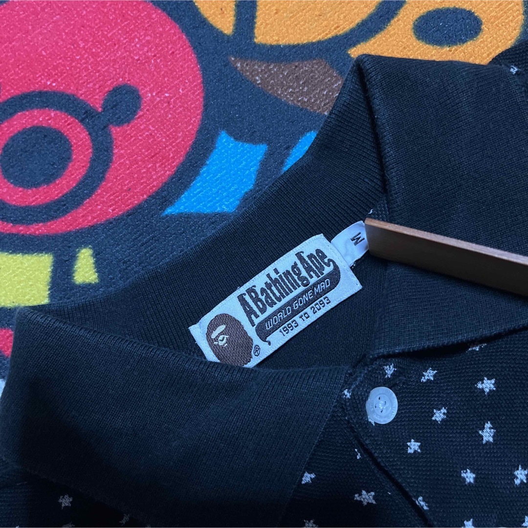 A BATHING APE(アベイシングエイプ)のAPE BAPE  KAWS STA ポロシャツ　総柄　tシャツ　M shark メンズのトップス(ポロシャツ)の商品写真