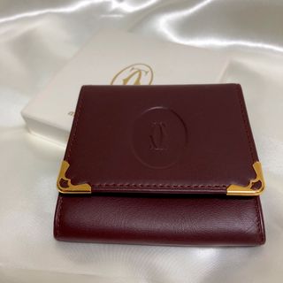 カルティエ(Cartier)の【美品】カルティエ Cartier コインケース ボルドー 本革 (コインケース)