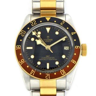 チュードル(Tudor)の【★最終お値引き品】 チューダー(チュードル) TUDOR 腕時計 ブラックベイ GMT S&G M79833MN-0001 デイト カレンダー 回転式 ブラウン&ブラック ベゼル 夜光 針/インデックス ブラック文字盤 黒 YG SS 自動巻き 【箱・保付き】 【中古】(腕時計(アナログ))