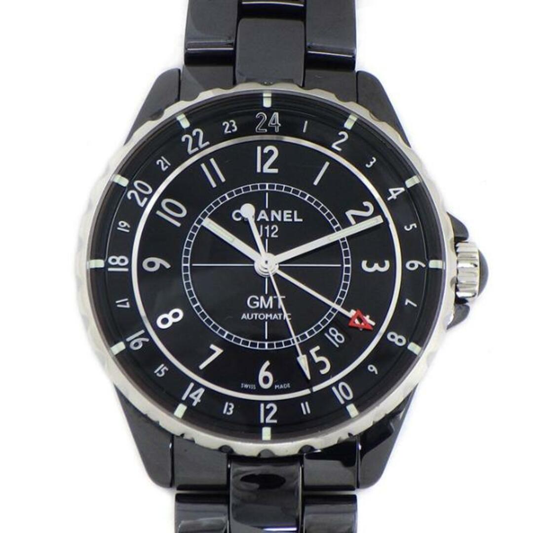 シャネル CHANEL 腕時計 J12 GMT H3102 デイト カレンダー GMT ブラック文字盤 SS ブラック セラミック 黒 自動巻き 【箱・保付き】