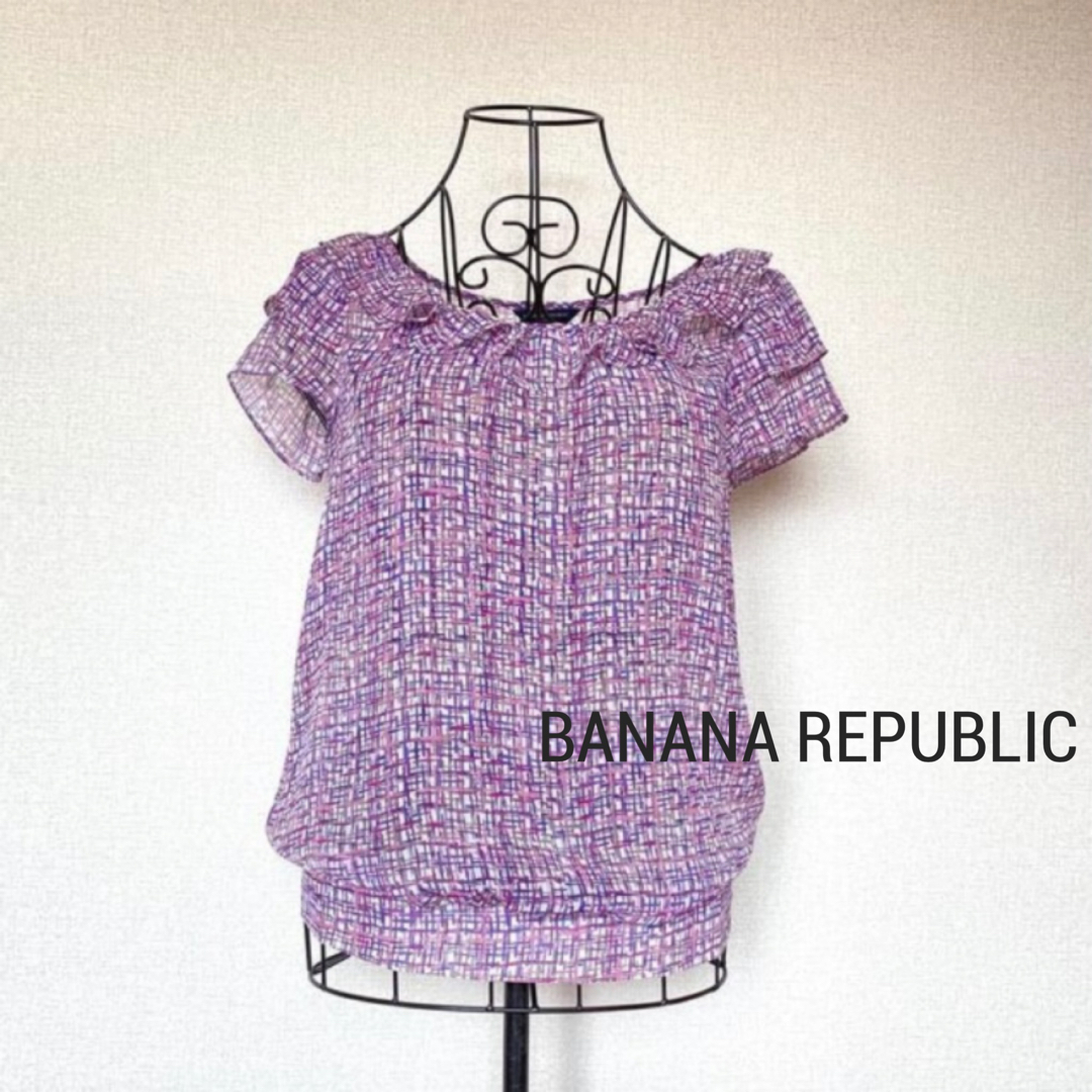 Banana Republic(バナナリパブリック)のBANANA REPUBLIC バナナリパブリック　シアー シフォンカットソー レディースのトップス(カットソー(半袖/袖なし))の商品写真