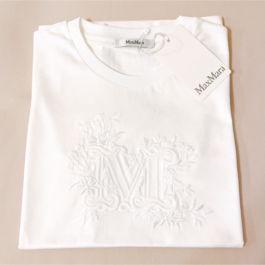 【新品】Max Mara マックスマーラ Tシャツ ロゴ刺繍