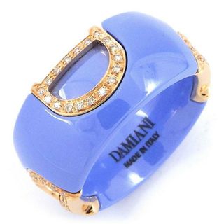 ダミアーニ(Damiani)のダミアーニ DAMIANI リング Dアイコン ディーアイコン パヴェ ダイヤモンド パウダーブルー セラミック K18PG 10.5号 【中古】(リング(指輪))