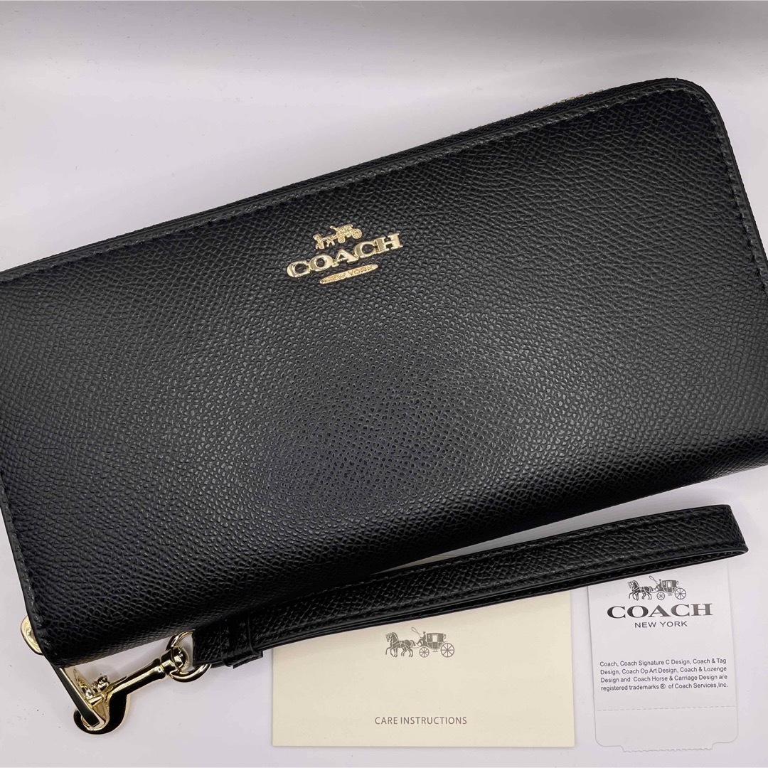 新品　COACH　コーチ　長財布　レディース メンズ  シンプル ブラック