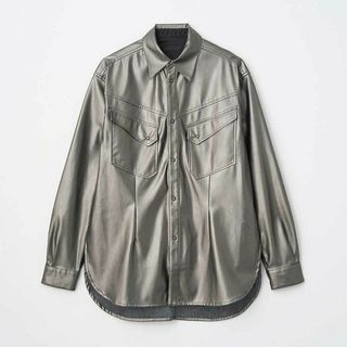 【未使用】JUHA ユハ ウエスタンシャツ SYNTHETIC LEATHER WESTERN SHIRT サイズ3 (L) シルバー 10130702 メンズ(その他)