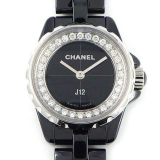 シャネル(CHANEL)のシャネル CHANEL 腕時計 J12 XS H5235 ダイヤフランジ 計約 0.27ct ダイヤ/ブラック 文字盤 SS ブラック セラミック 黒 クオーツアナログ 【中古】(腕時計)