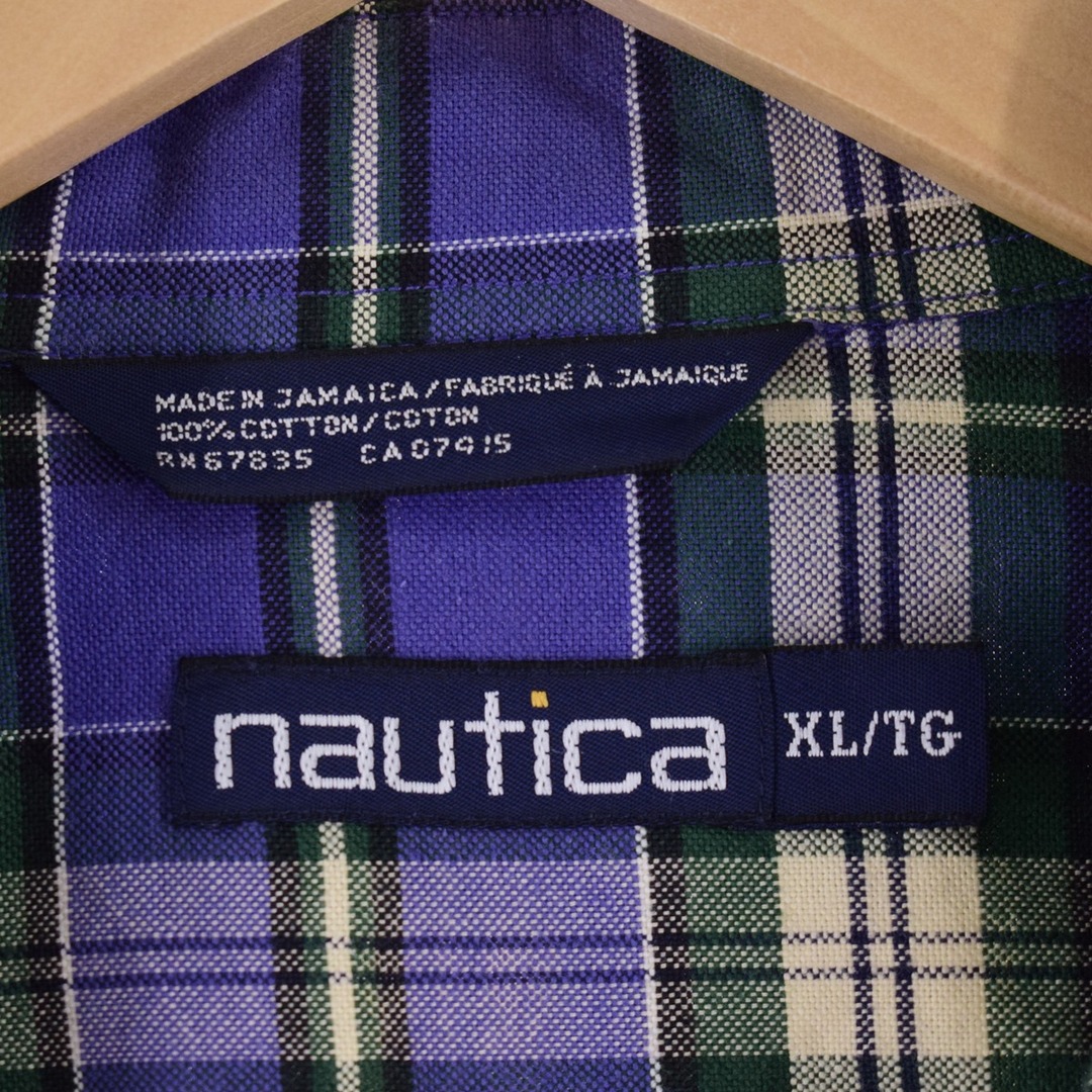 NAUTICA(ノーティカ)の古着 ノーティカ NAUTICA 半袖 ボタンダウン チェックシャツ メンズXXL /eaa341707 メンズのトップス(シャツ)の商品写真