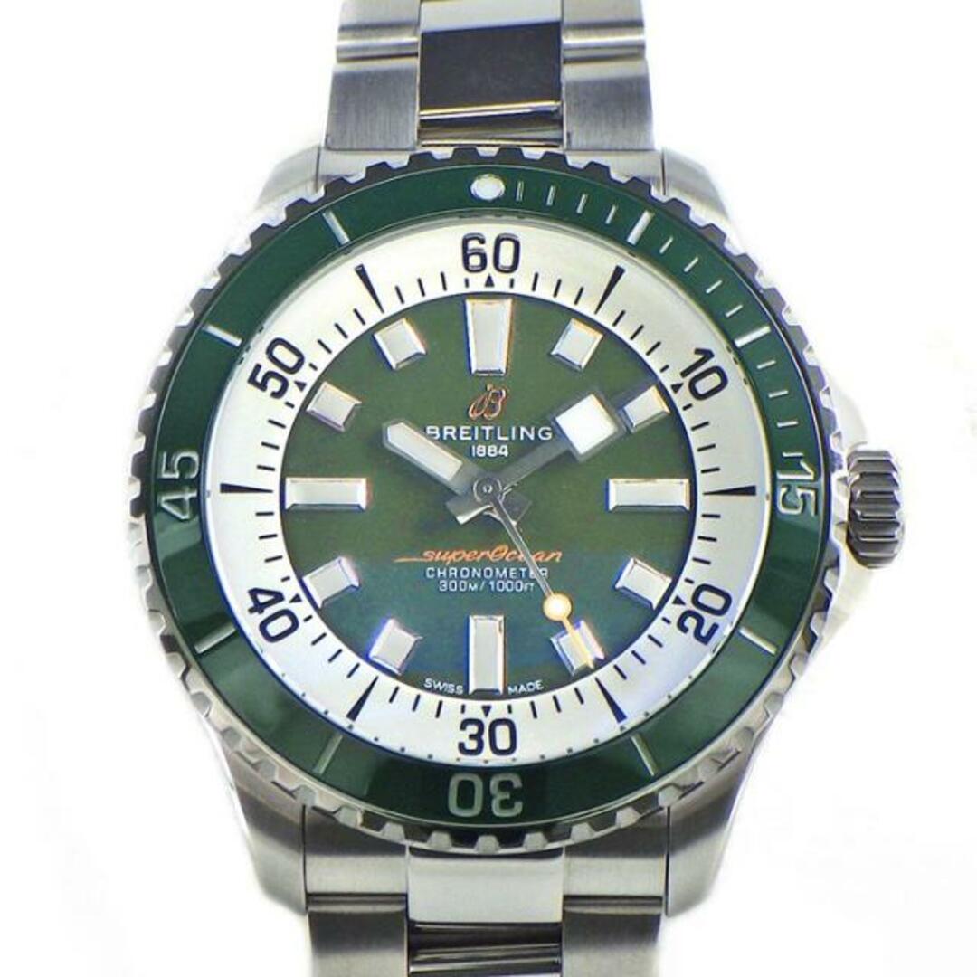 商品状態の詳細ブライトリング Breitling 腕時計 スーパーオーシャン オートマチック44 A17376A31L1A1/A17376 回転ベゼル 夜光 針/インデックス グリーン 文字盤/ベゼル 緑 SS 自動巻き 【箱・保付き】