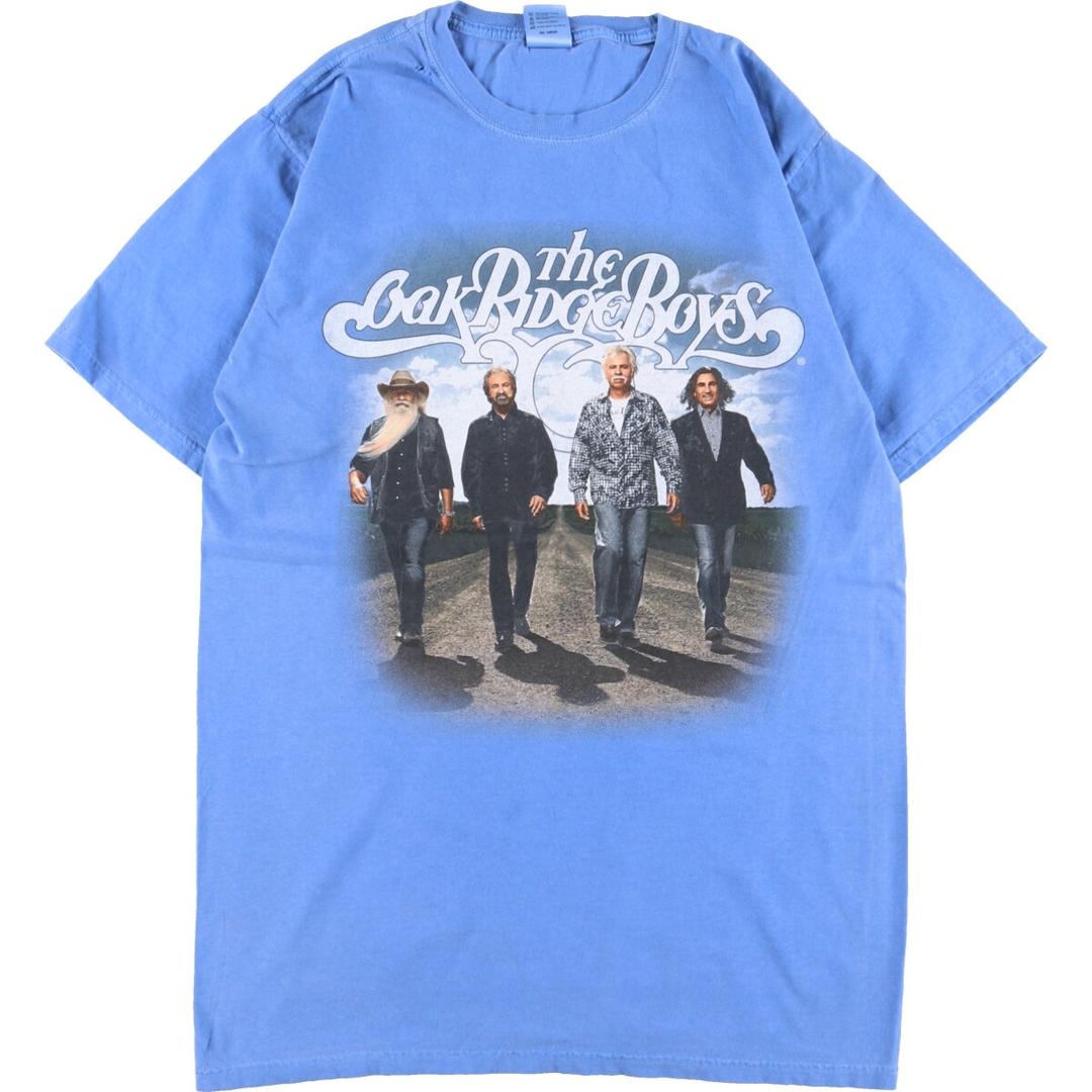 ブルー系青色柄AUTHENTIC PIGMENT THE OAK RIDGE BOYS オークリッジボーイズ 両面プリント バンドTシャツ バンT メンズM ヴィンテージ /eaa346912