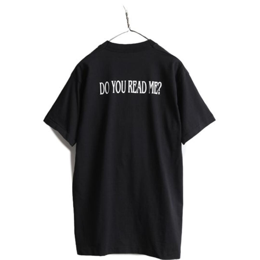 90s WOE マガジン プリント Tシャツ L 黒 雑誌 ジョーク メッセージ