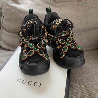 グッチ(Gucci)の(値下げ)Gucci フラッシュ トレック ビジュー スニーカー 仲里依紗着用(スニーカー)