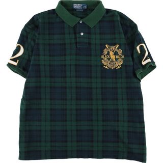 ラルフローレン(Ralph Lauren)の古着 ラルフローレン Ralph Lauren POLO by Ralph Lauren 半袖 袖刺繍 チェック ポロシャツ メンズM /eaa342829(ポロシャツ)