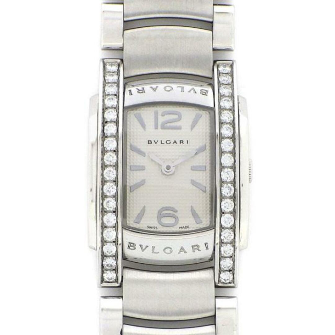 ブルガリ BVLGARI 腕時計 アショーマD AA35C6SDS ダイヤベゼル ギョーシェ メッシュ クル・ド・パリ ホワイト文字盤 白 SS クオーツアナログ