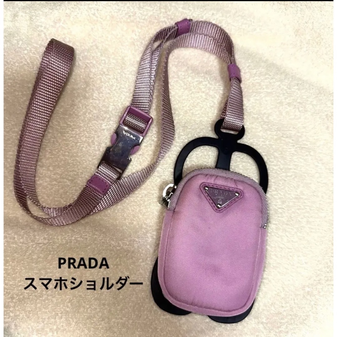 prada スマホショルダー ピンクスマホ/家電/カメラ